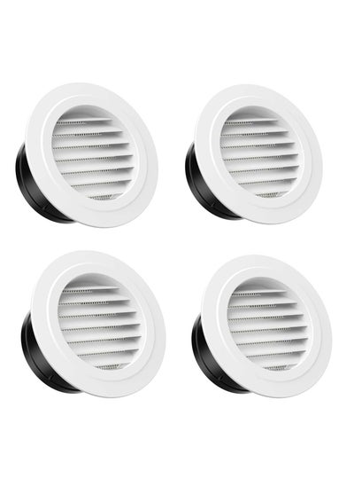 Buy 4 Pcs Round Air Vents, 6 Inch Soffit Vent Cover, ABS Louver Grille Cover with Built-in Fly Screen Mesh, for Bathroom/Office/Kitchen Ventilation in Saudi Arabia