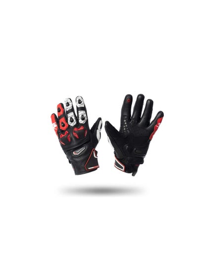 اشتري Spyke Tech Sport Leather Racing Gloves Black/White/Red في الامارات