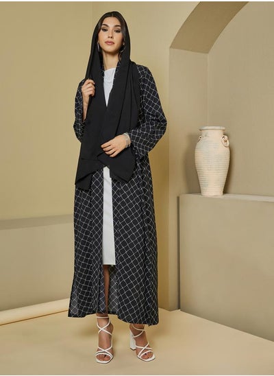 Buy Printed Crepe Abaya with Chiffon Hijab in Saudi Arabia