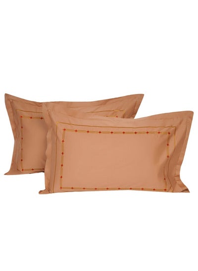 Buy Luxurious Embroidered 400 Thread Count 100 Percent Cotton Pillow Case Set of 2 in Saudi Arabia