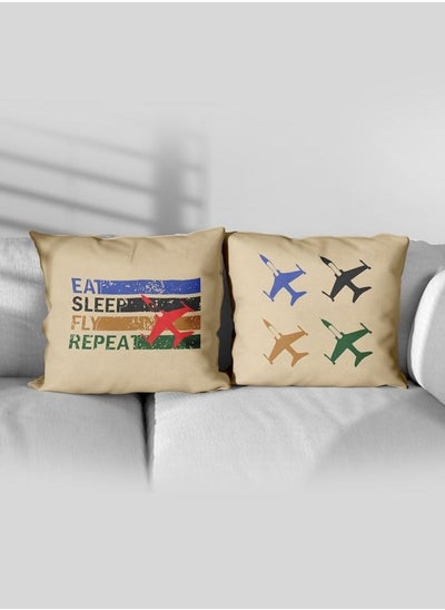 Buy Hawk Eat Sleep Fly Repeat Design Pillow in UAE