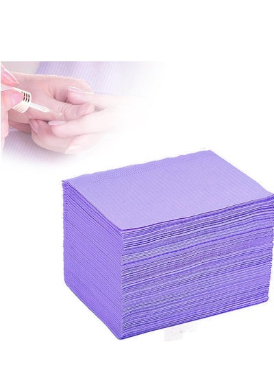 اشتري Disposable Nail Art Table Towels 40Pcs, Tissue Waterproof Lap Cloths, Dental Bibs Sheets Cloths, Nail Table Cover Supplies, Waterproof Table Covers Clean Pad, Dental Napkins Pad Purple 13" x 18" في السعودية