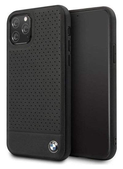 Buy BMW Perforated Leather Hard Case for iPhone 12 Pro max- Black in Egypt