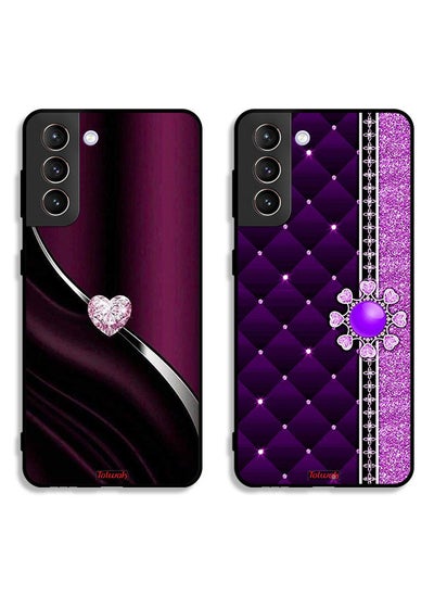 اشتري Two Cases For Samsung Galaxy S21 FE 5G Protective Covers Diamond Glitter Hearts في السعودية