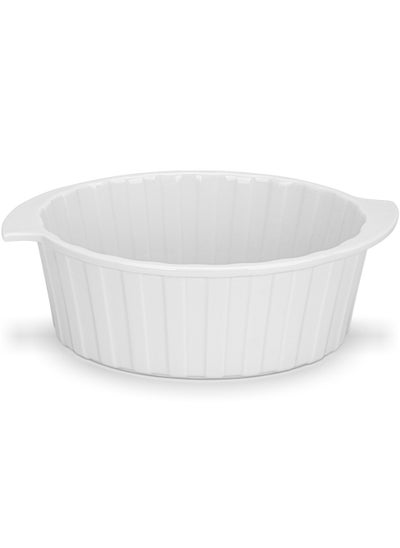 Buy Oval Baking Dish 970mL 19x14x8cm Horeca Series, Microwave, Oven And Dishwasher Safe, Deep, for Casseroles, White Souffle Dishes Creme, Baking Pans in UAE