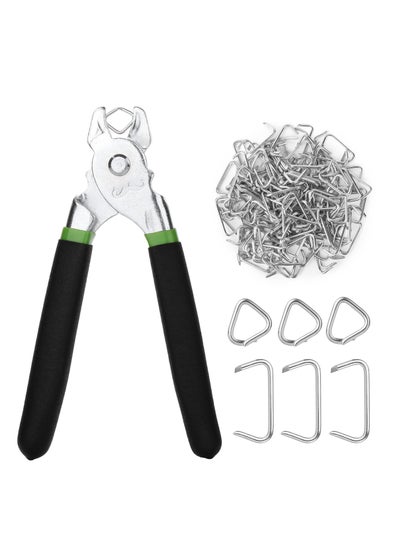 اشتري Hog Ring Pliers Kit 300 Pack 3/4 inch Galvanized Rings with 1 Pliers and for Fencing, Automotive Upholstery في الامارات