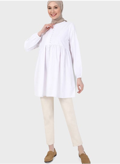 Buy Button Detail Tiered Tunic in UAE