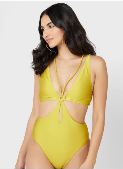 Buy High Leg Tie Detail Swimsuit in Saudi Arabia