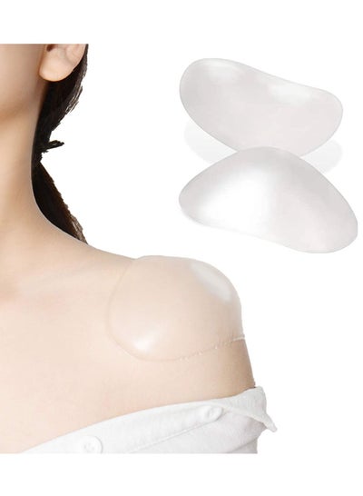 اشتري Shoulder Pads, 1 Pair of Silicone Soft Non-slip Self-adhesive Invisible Brace Pads Right Angle Beauty Width Enhancer for Women Men's Suit Jacket Support (Transparent) في السعودية