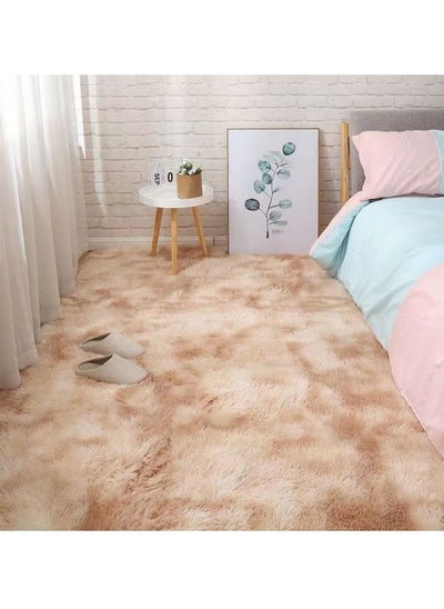 Buy Modern Wool Fluffy Floor Mat Carpet with Anti slip High Pile Bottom with Upgraded Foam (Size 120×160CM) in UAE