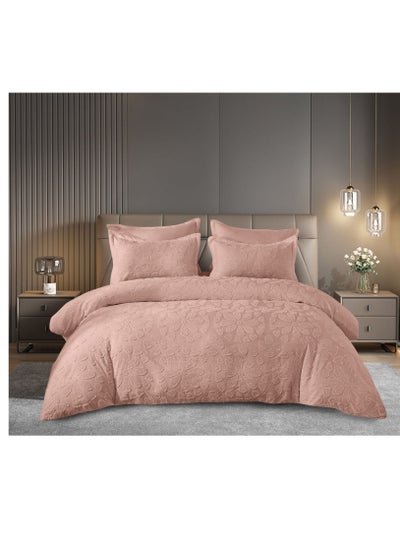 Buy Duvet set Bedding Cover, Set Of 6pcs Bedding Set Luxury King Size High Quality Duvet Cover Sets with Pillowcase PINK in UAE