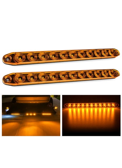 Buy 2 Pack 16Inch 11 LED Amber Trailer Marker ID Bar Stop Brake Turn Signals Tail Light 12V LED Trailer Lights IP67 Waterproof for Truck Trailer Camper in Saudi Arabia