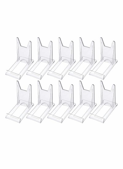 Buy Acrylic Bracket Stands, 10 Pcs Plastic Display Holders Picture Plate Holders Clear Mini Easels Stands to Display Pictures or for Home Office Supplies Festival Party Decoration in UAE