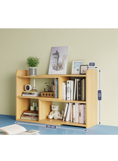 اشتري Desktop Bookshelf - Multifunctional Computer Desk Storage Shelf, Indoor Wooden Multi-Level Bookcases, Open Desktop Storage Shelf في الامارات