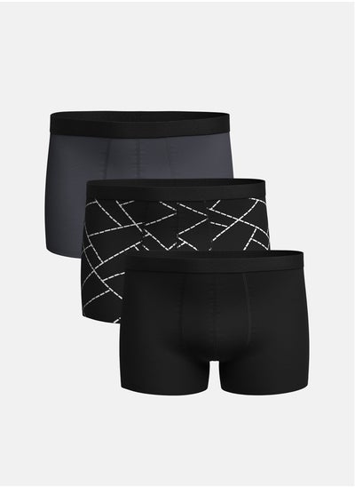 Buy Standard Fit Cotton Flexible Men's Boxer 3-Piece in Egypt