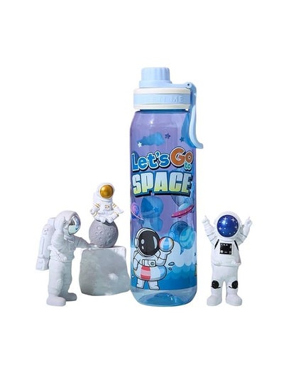 Buy 800ml Astronaut-Themed Portable Water Bottle with Carry Handle - BPA-Free, Lightweight Plastic, Ideal for Outdoor Sports & Fitness Enthusiasts in Egypt