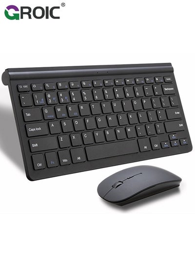 Buy Black Mouse Keyboard Kit, Fully Slim Waterproof Back Design, Mute Button and Stand Design, with USB Plug and Play, for PC/Laptop, for Game, Home, Office in UAE