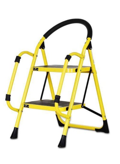 Buy RHINOMOTIVE - Heavy Duty Steel Ladder 2 Steps With Handrail Yellow in UAE