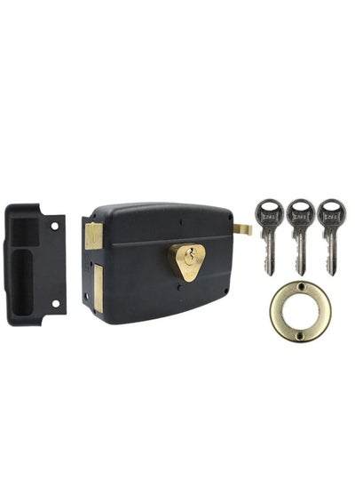 Buy Security Rim Door Lock 120mm Black in Saudi Arabia