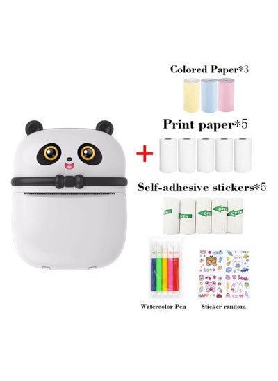 اشتري Mini Pocket Panda printer Bluetooth Wireless Smart Printer with Android APP (including a roll of paper)+3 colored papers+5 stickers+5 regular papers+colored pens+random stickers * 1 في الامارات