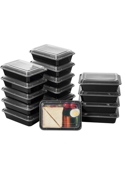 اشتري 32oz Meal Prep Containers, Extra Large &Thick Food Storage Containers with Lids, Reusable Plastic, Disposable Bento Box, Stackable, Microwave/Freezer/Dishwasher Safe, BPA Free (50Pack) في السعودية