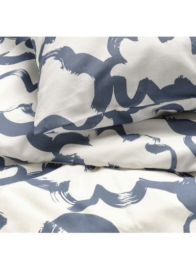 Buy Duvet Cover And 2 Pillowcases, White Blue/Cloud, 240X220/50X80 Cm in Saudi Arabia