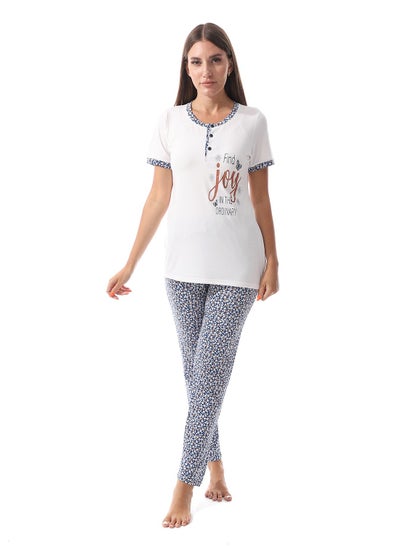 Buy Women Pajama Set With Half Sleeves And Printed Photo in Egypt