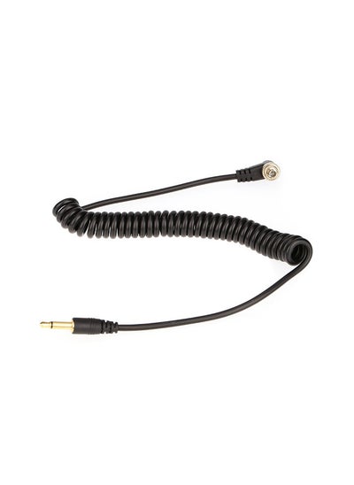 اشتري 3.5mm Flash Sync Cable Cord with Screw Lock to Male Flash PC for Canon Nikon PIXE في السعودية