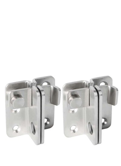 اشتري 2 Pcs Flip Latch 3mm Thickened Heavy Duty Hasp Safety Door Lock Gate Latches for Double Window Barn Closet Drawer Cabinet Garage,Stainless Steel Brushed Nickel في الامارات