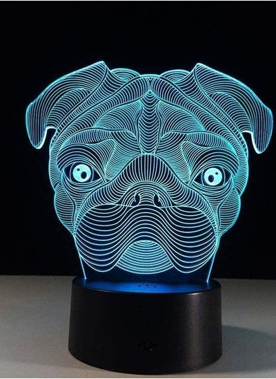 اشتري 3D Illusion Light Shar Pei 7/16 Color Light 3D Vision LED Multicolor Night Light for Kids Touch USB Baby Sleep Multicolor Night Light في الامارات