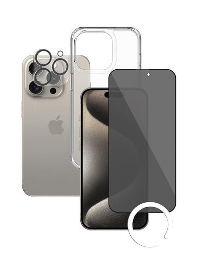 Buy 3-In-1 Pack For iPhone 15 Pro Case And Privacy Glass in Saudi Arabia