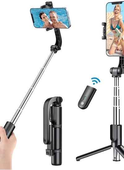 Buy Portable Selfie Stick Tripod for iPhone - Versatile Selfie Stick Remote with Cold Shoe & 1/4" Screw, Phone Stand Tripod for iPhone 14 Plus 14 13 12 Pro Max Mini,Samsung Galaxy S22 Note 20, Pixel 6XL in UAE