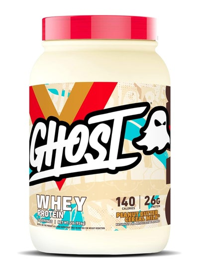 Buy GHOST Whey Protein Powder, Peanut Butter Cereal Milk - 2LB Tub, 26G of Protein - Flavored Isolate, Concentrate & Hydrolyzed Whey Protein Blend - Post Workout Shakes - Soy & Gluten Free in Saudi Arabia