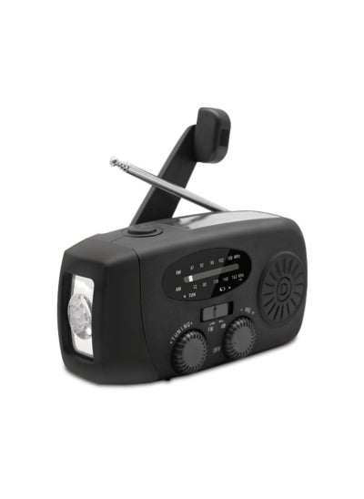 اشتري Solar Crank Emergency Weather Radio Black في الامارات