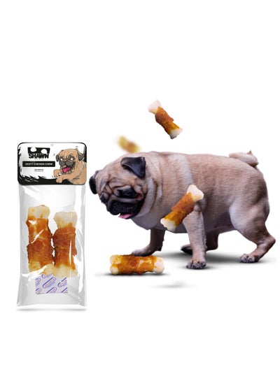 اشتري Dog Treats Wrapped with Real Chicken| 100g Chicken Pressed Rawhide| Healthy Dog Chew Bone|100% Natural Chews Snacks for Training Small & Large Dogs (Zesty Chicken Chew) (10.5 CM) (2 PCS) في الامارات