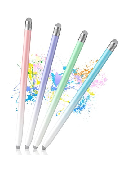 Buy Stylus Pens for Touch Screens, 4 Pcs Stylus Pen for iPad with Precision Double Fiber Tips, Compatible with Apple iPad/iPhone/Android/Tablets and Other Capacitive Touch Screen in Saudi Arabia