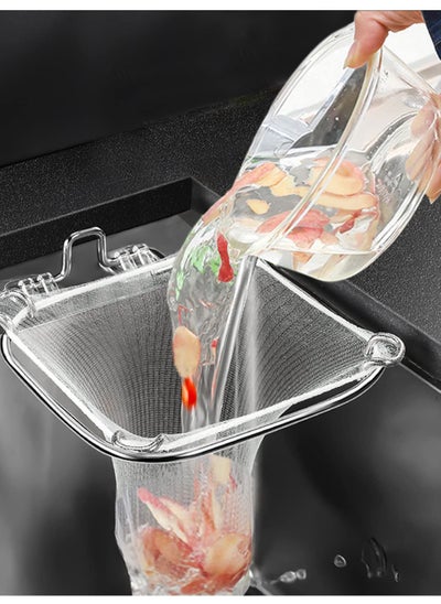 اشتري Kitchen Sink Strainer Basket with Sink Net Bag and Stainless Steel Holder Upgraded Kitchen Triangular Sink Filter Sink Food Catcher Corner Sink Strainer with Disposable Mesh Strainer Bag (100 PCS) في السعودية