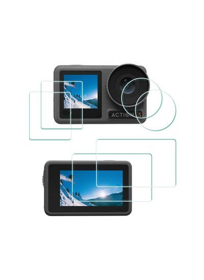 اشتري Lens Screen Protector Fit for DJI OSMO Action 3 Camera, Not Work with Frame, Tempered Glass Cover 0.3mm 9H Hardness Ultra-Clear Anti-Scrach Anti-Fingerprint Anti-Bubble(2+2+2Pack) في السعودية