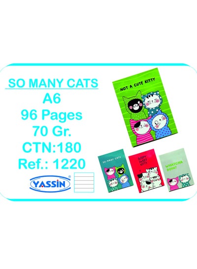 اشتري Yassin So Many Cats Notebook - A6 - 192sheets - 1pcs - No:1220 في مصر