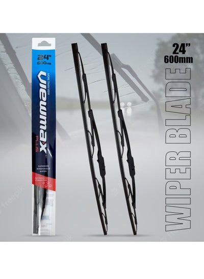 اشتري VIEW MAX Windshield Car Wiper Blades, Powerful Performance Conventional Wiper Blades - 2 Pcs - (24" 600mm) في السعودية