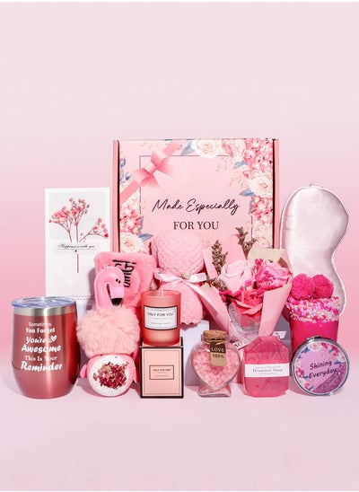 Buy Birthday Gifts for Women,Unique Gifts Basket Ideas Pink Gifts Box for Her Relaxing Gift Set Self Care Gifts Birthday Presents Female Friendship Gifts for Best Friend Bestie Girlfriend Mom Wife Sister in Saudi Arabia