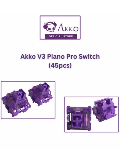 اشتري Akko V3 Lavender Purple Pro Keyboard Switch with Dustproof Stem for Mechanical Gaming Keyboard, 5-Pin Tactile Switches (45pcs) في الامارات