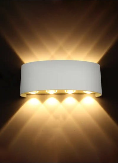 Buy 8*2W Modern LED Warm White Wall Light , IP65 Waterproof, 1500lm, Up & Down Lighting - White in UAE