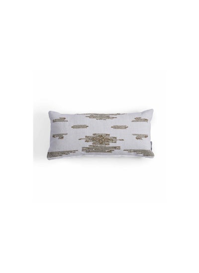 Buy Jacen Hand Embroidery Filled Cushion 35x75cm - Ivory in UAE