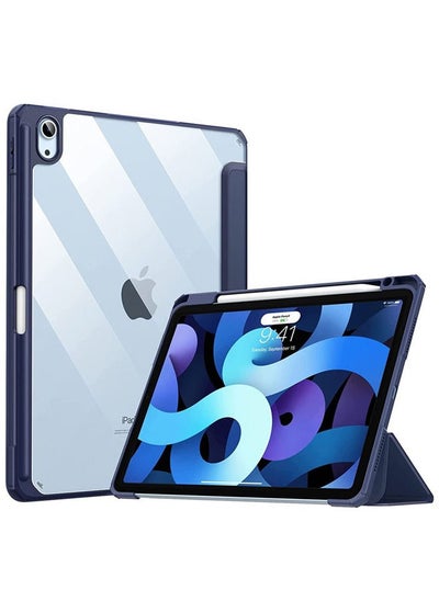 Buy Case for New iPad 10th Generation 10.9 Inch 2022 - Shockproof Cover with Clear Transparent Back Shell with Pencil Holder, Auto Sleep/Wake Cover in UAE