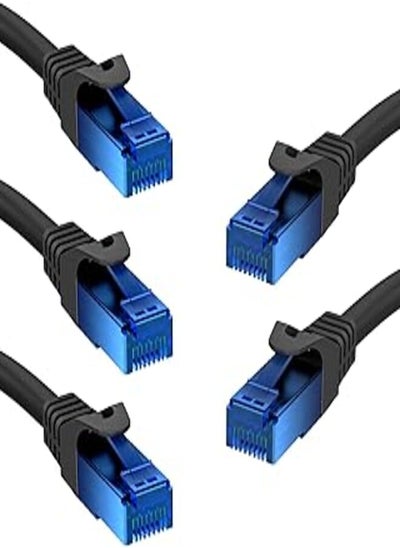 Buy KabelDirekt 616 1.5m x5 Ethernet, patch & network cable (transfers gigabit internet speed, ideal for 1Gbps networks/LANs, routers, modems, switches, RJ45 plug ) black/blue in Egypt