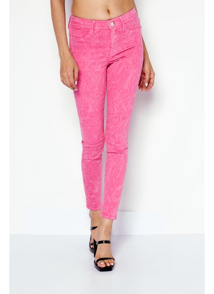 Buy Women Regular Fit Washed Stretchable Denim Jeans, Pink in UAE