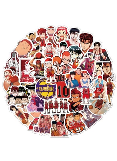 اشتري 50-Piece Slam Dunk Stickers, Vinyl Waterproof Art Stickers for Laptop,Skateboard, Water Bottles,Computer,Phone,Guitar,Cartoon Stickers for Kids Teens Adult في السعودية