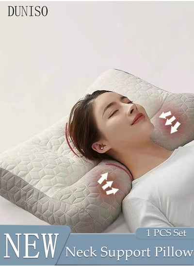 Buy Super Comfort Ergonomic Pillow for Neck Head and Shoulder Pain Relief Contour Support Pillows for Bed Sleeping Orthopedic Cervical Spine Stretch Pillow for Side Back Stomach Sleeper in UAE