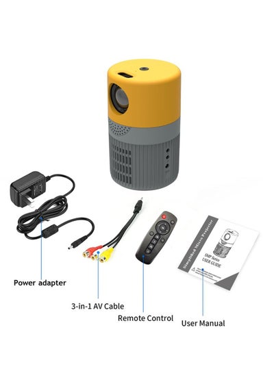 Buy YT400 Portable Mini  LED Projector 3000 Lumen Yellow/Grey in Saudi Arabia